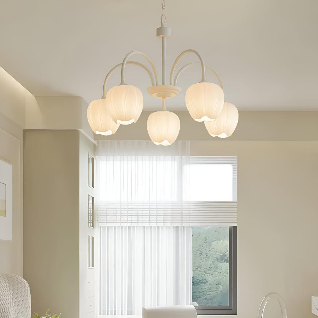 Lampadario Moderno per Sala da Pranzo con Design a Ombra a Fiore di Tulipano