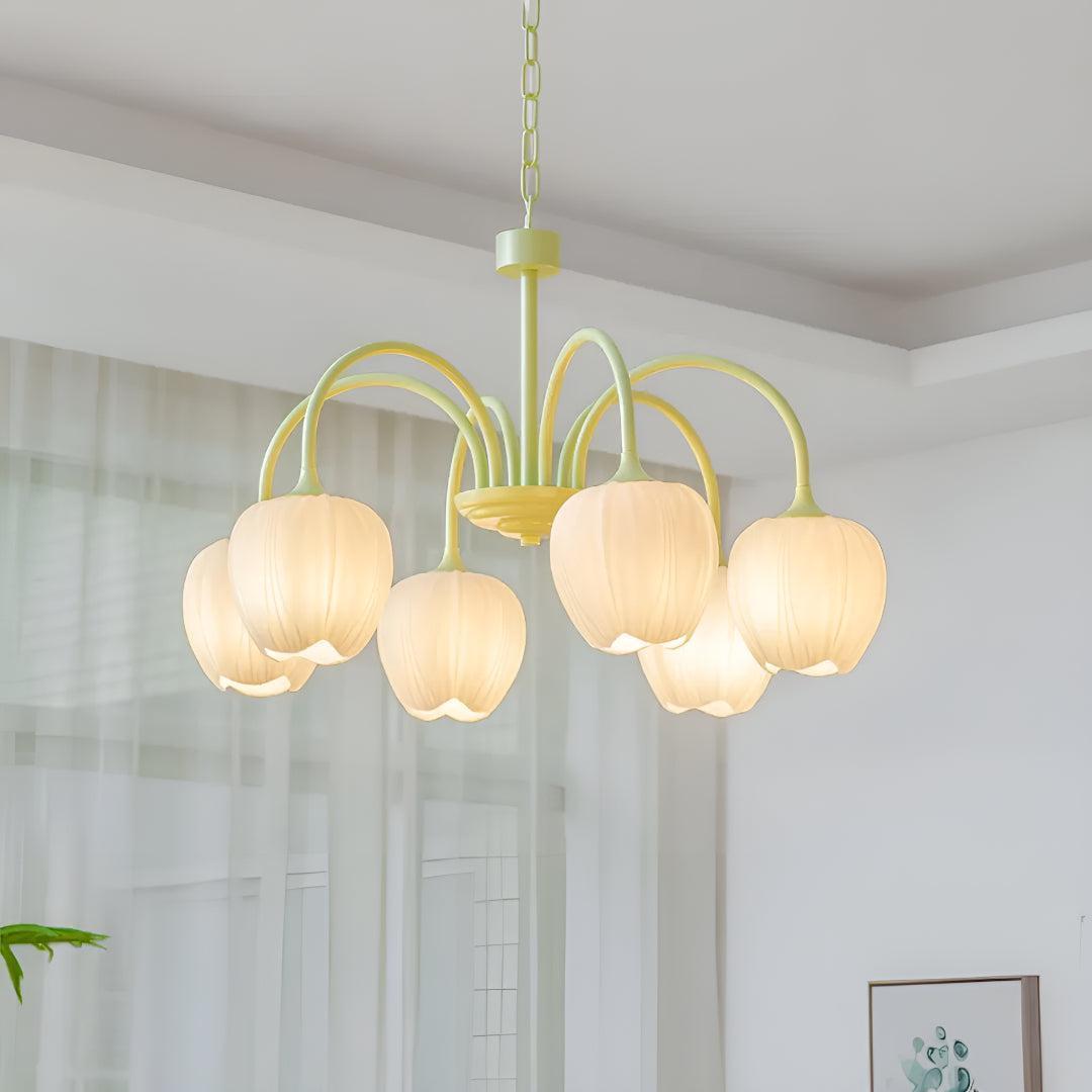 Lampadario Moderno per Sala da Pranzo con Design a Ombra a Fiore di Tulipano