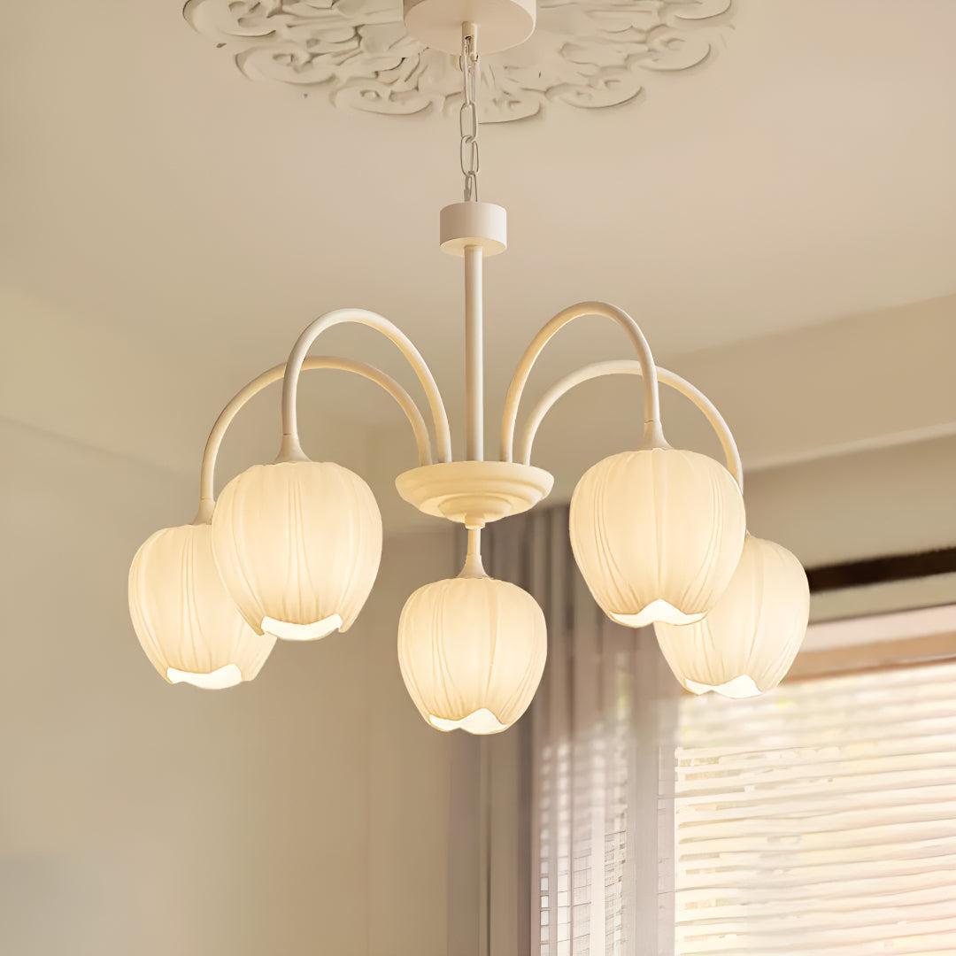 Lampadario Moderno per Sala da Pranzo con Design a Ombra a Fiore di Tulipano