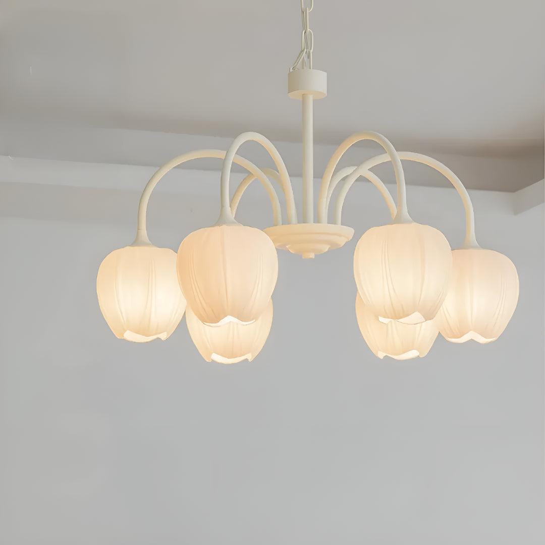 Lampadario Moderno per Sala da Pranzo con Design a Ombra a Fiore di Tulipano