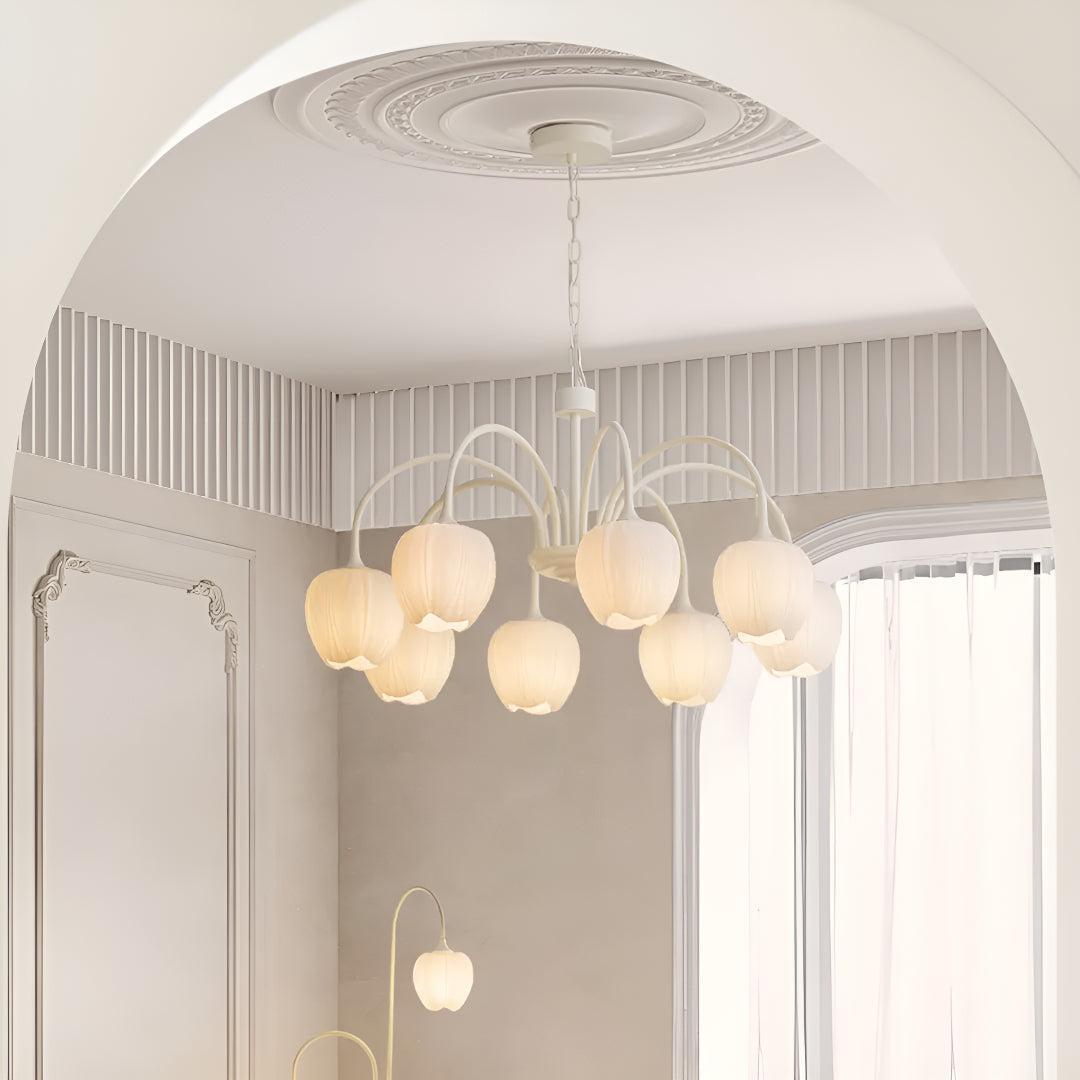 Lampadario Moderno per Sala da Pranzo con Design a Ombra a Fiore di Tulipano