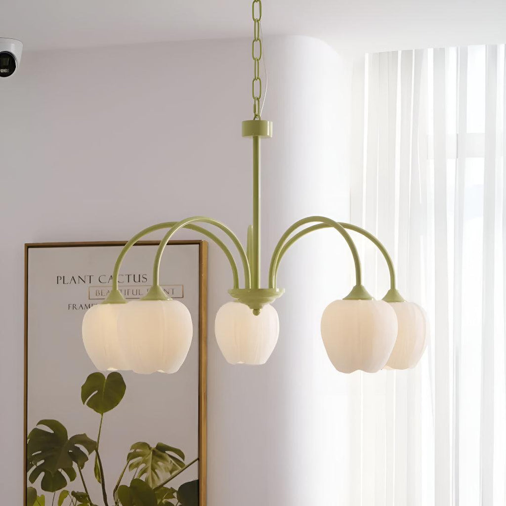 Lampadario Moderno per Sala da Pranzo con Design a Ombra a Fiore di Tulipano