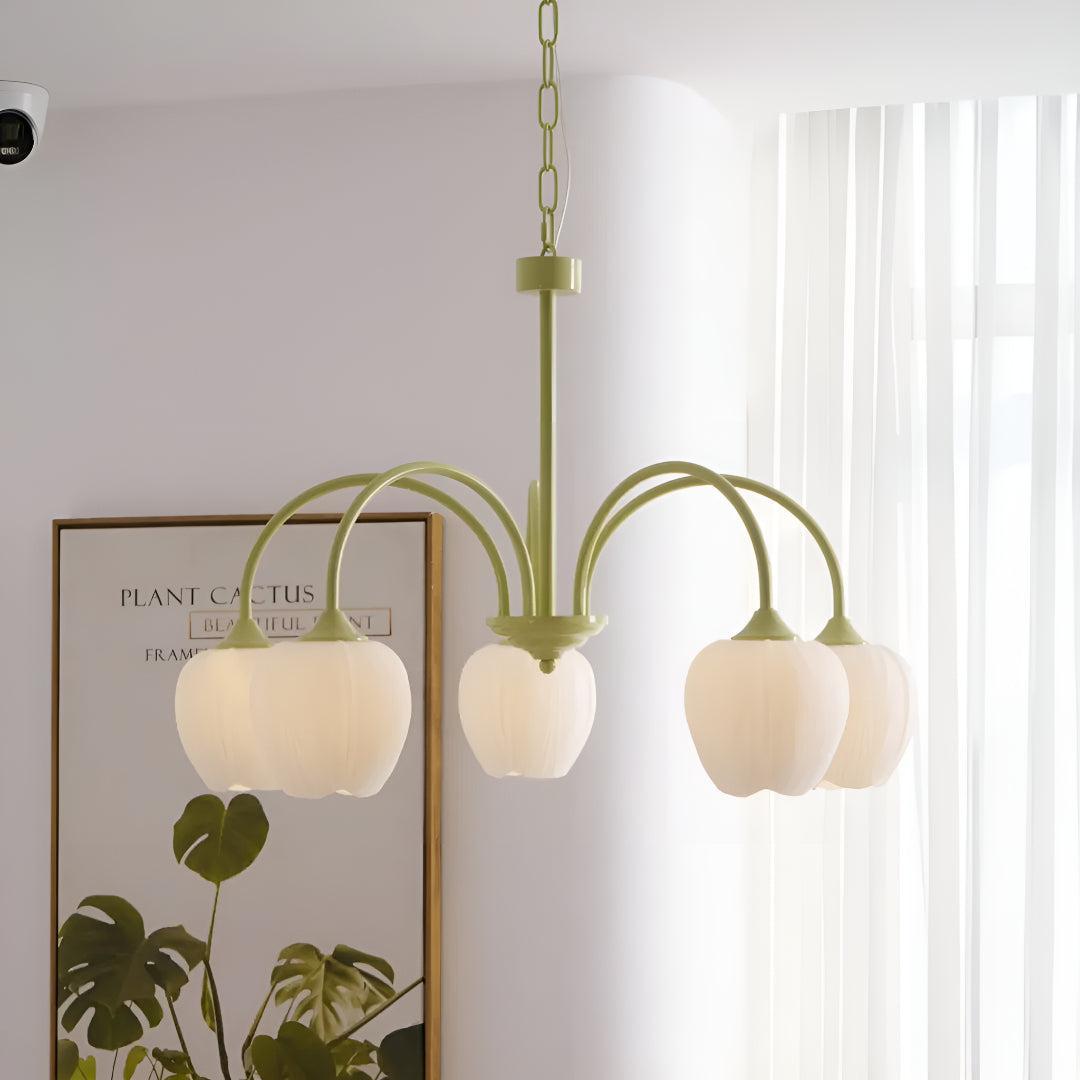Lampadario Moderno per Sala da Pranzo con Design a Ombra a Fiore di Tulipano