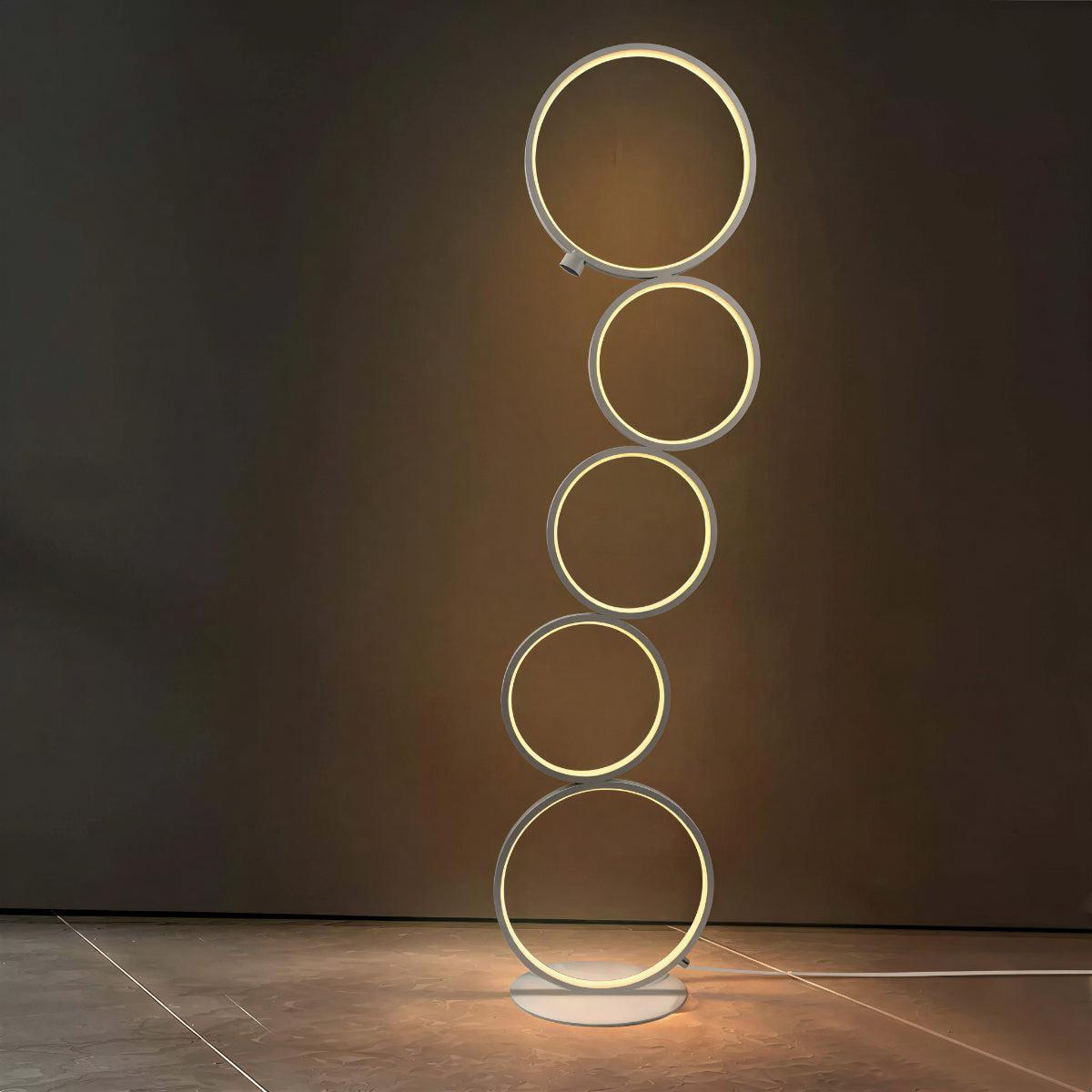 Lampada da Terra Moderna con Design a Multi Anelli