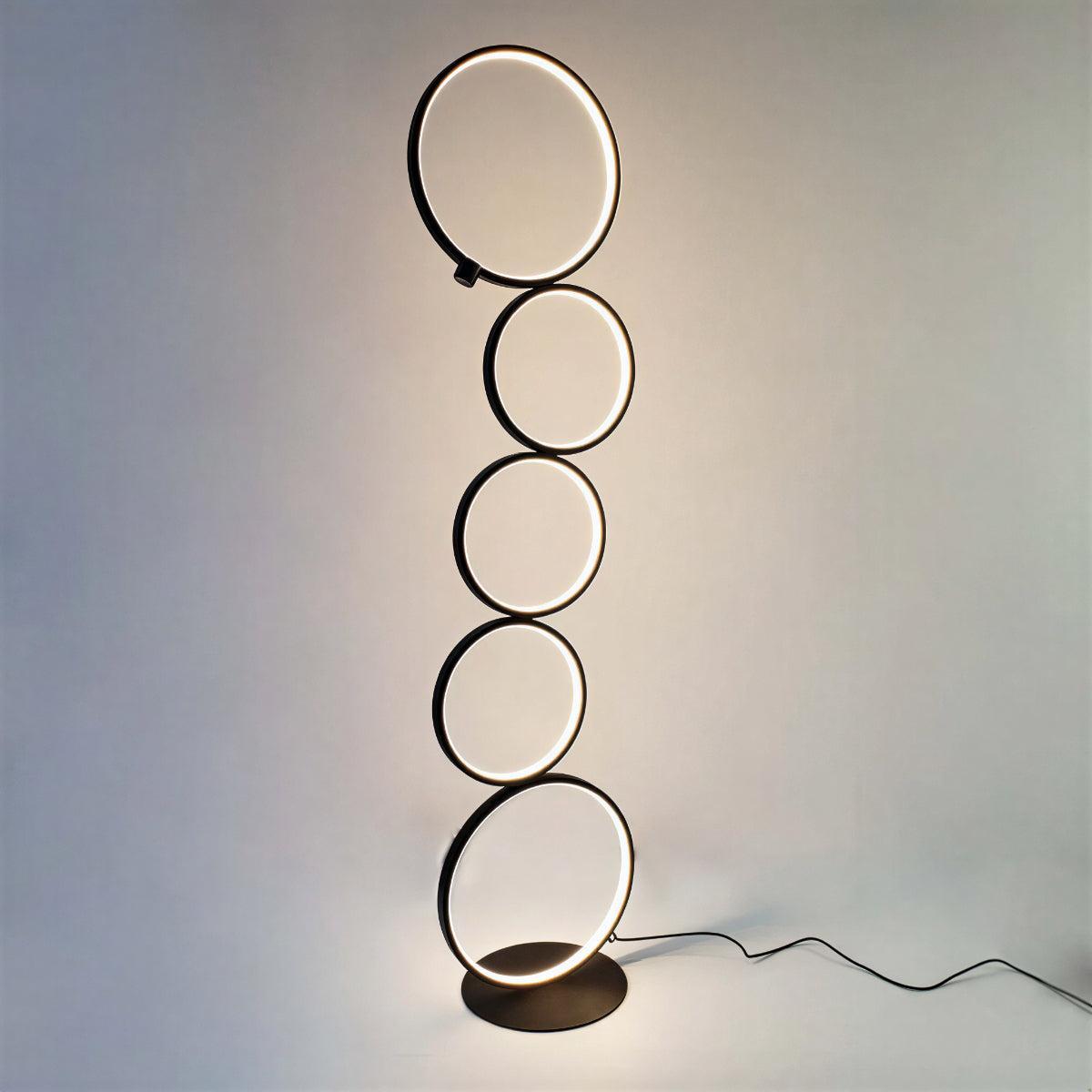 Lampada da Terra Moderna con Design a Multi Anelli