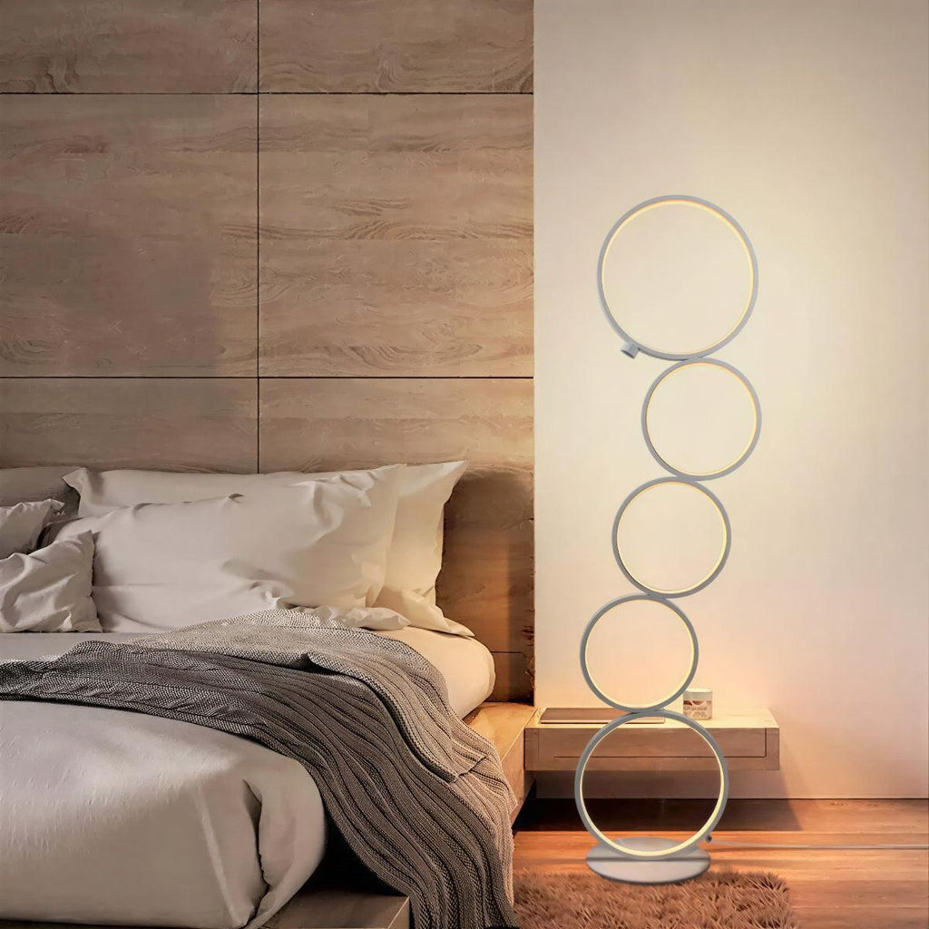 Lampada da Terra Moderna con Design a Multi Anelli