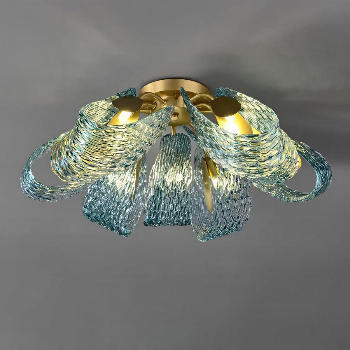 Lampada da soffitto a incasso moderna con design in vetro scultoreo
