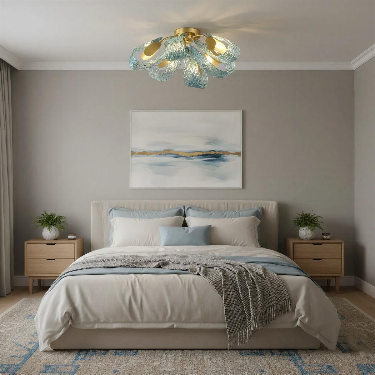 Lampada da soffitto a incasso moderna con design in vetro scultoreo