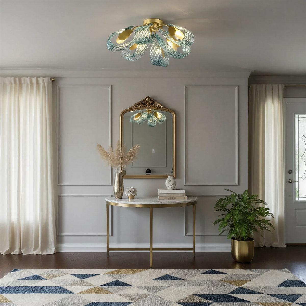 Lampada da soffitto a incasso moderna con design in vetro scultoreo