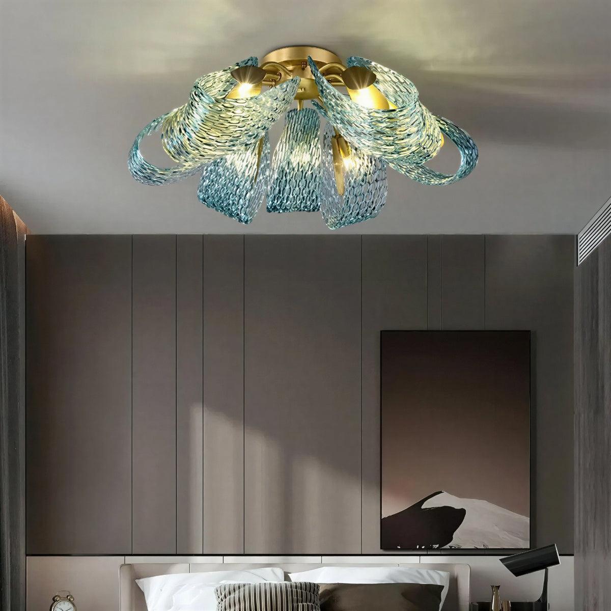 Lampada da soffitto a incasso moderna con design in vetro scultoreo