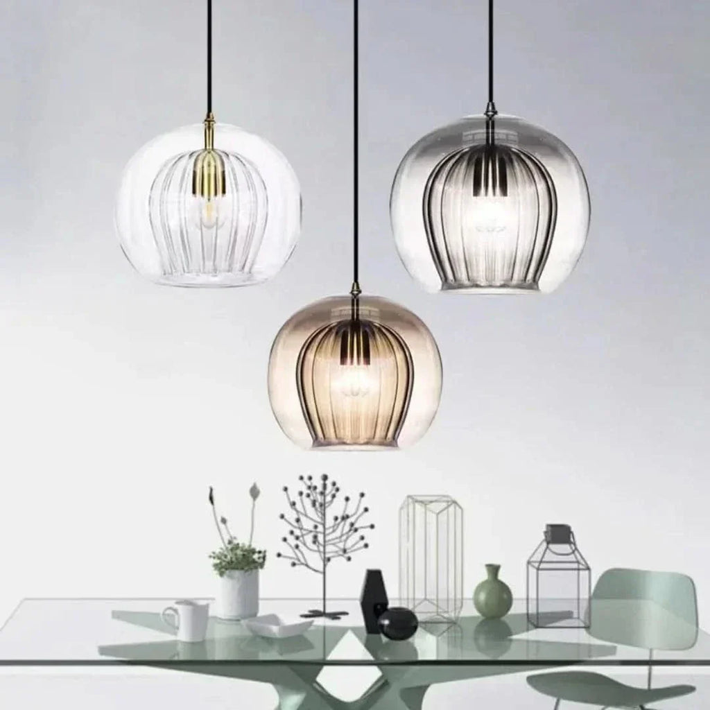 TimberGlow - Lampada a sospensione in vetro moderno