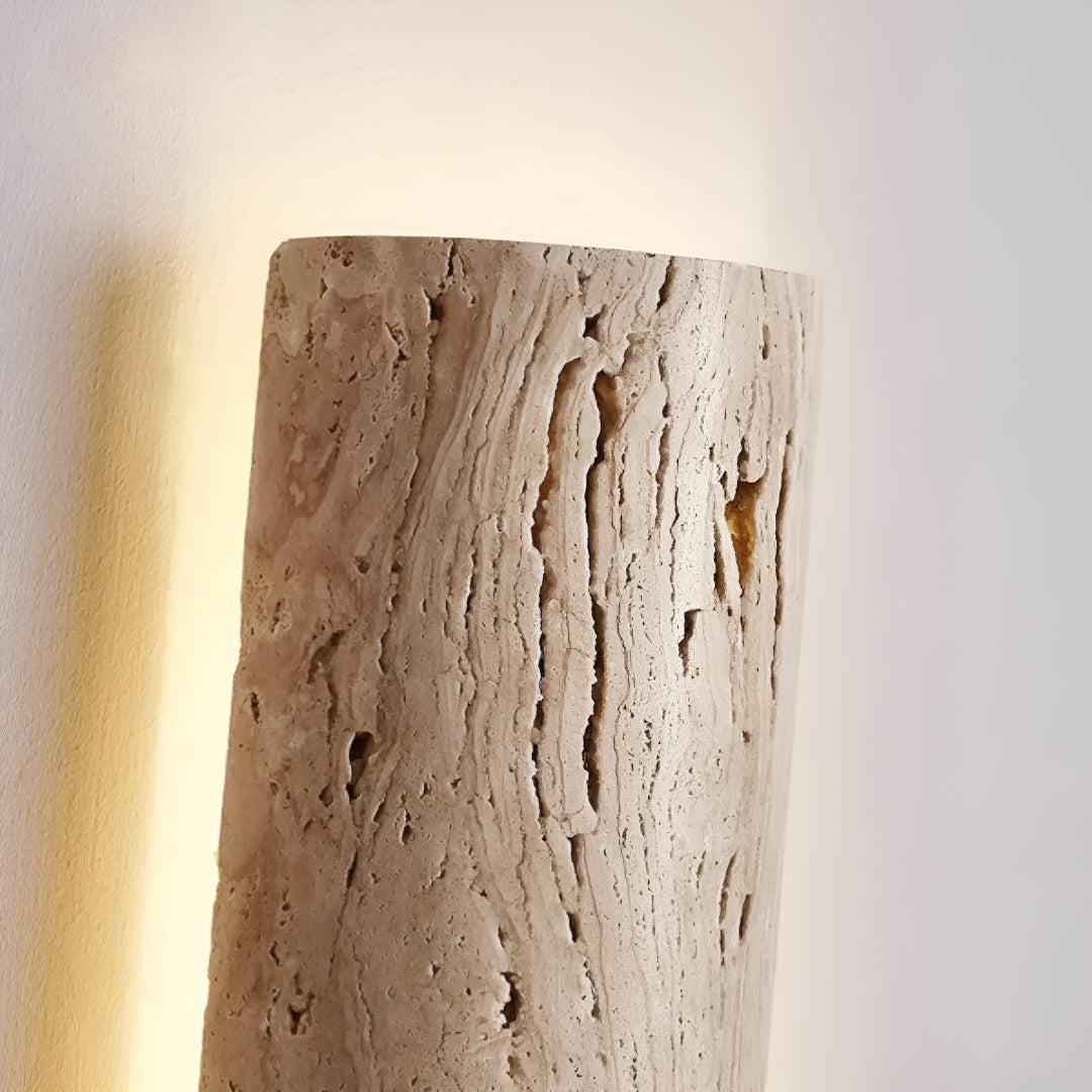 Applique da Parete in Pietra Naturale Moderna con Luce LED Calda