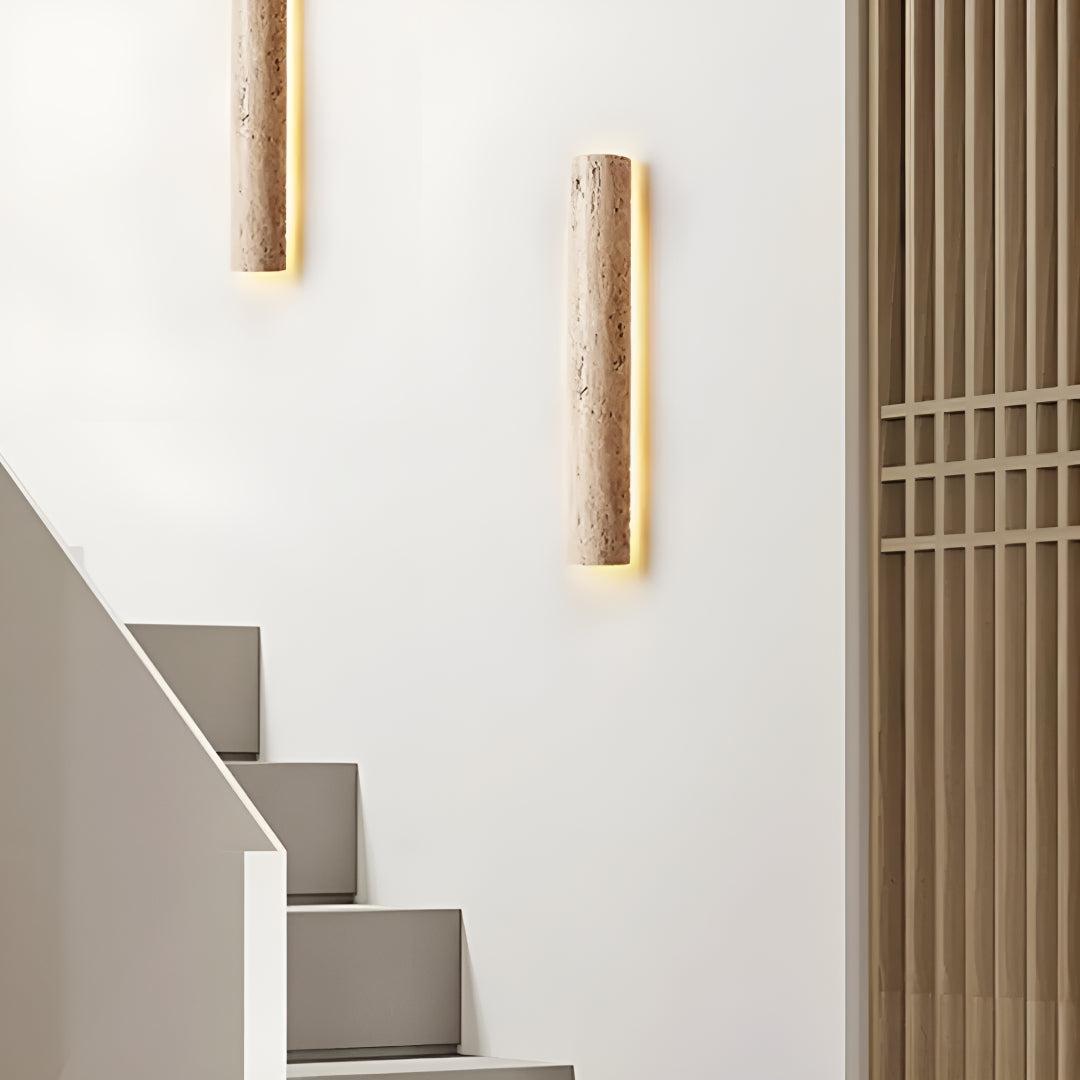 Applique da Parete in Pietra Naturale Moderna con Luce LED Calda