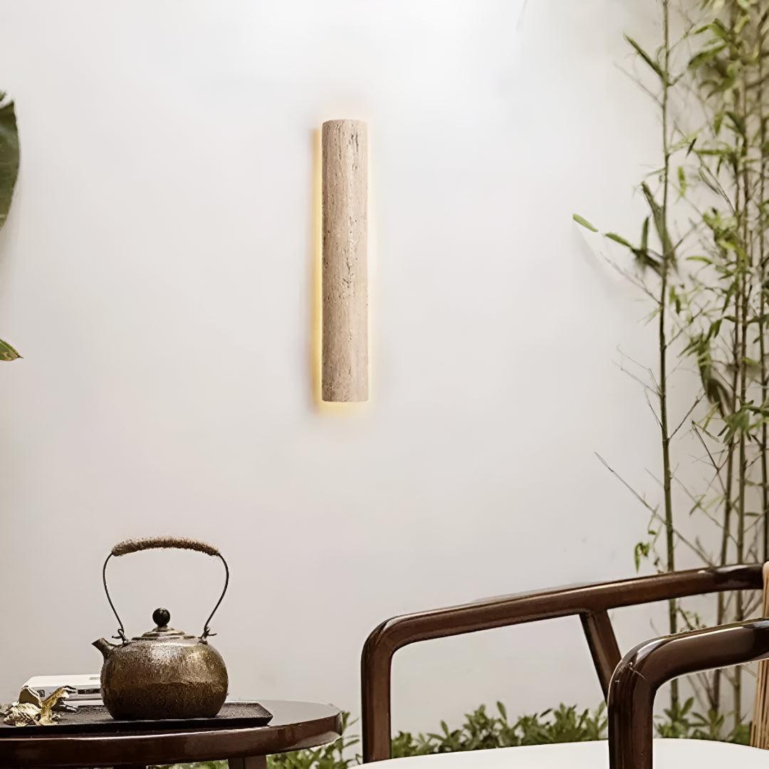 Applique da Parete in Pietra Naturale Moderna con Luce LED Calda