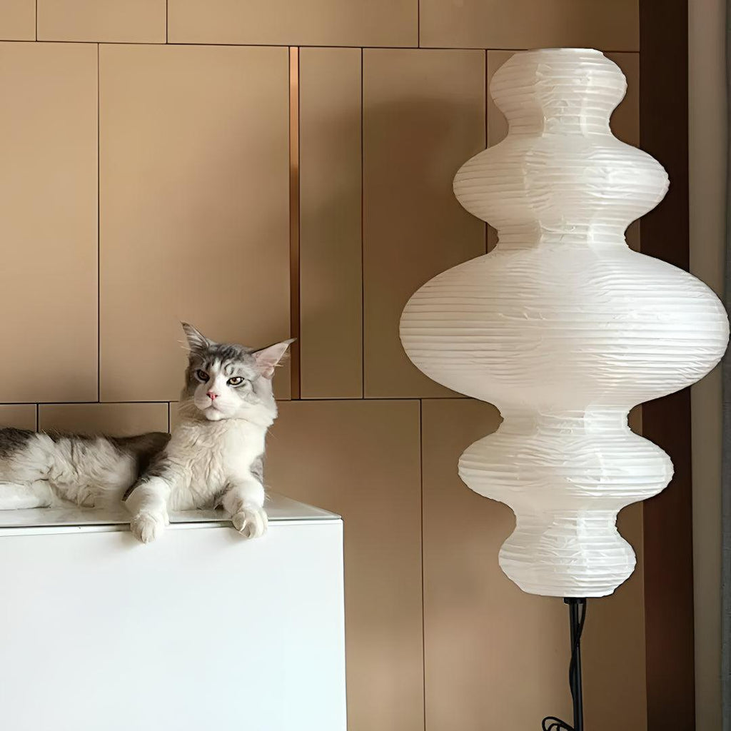 Lampada da Terra in Carta Noguchi Moderna per Illuminazione del Soggiorno