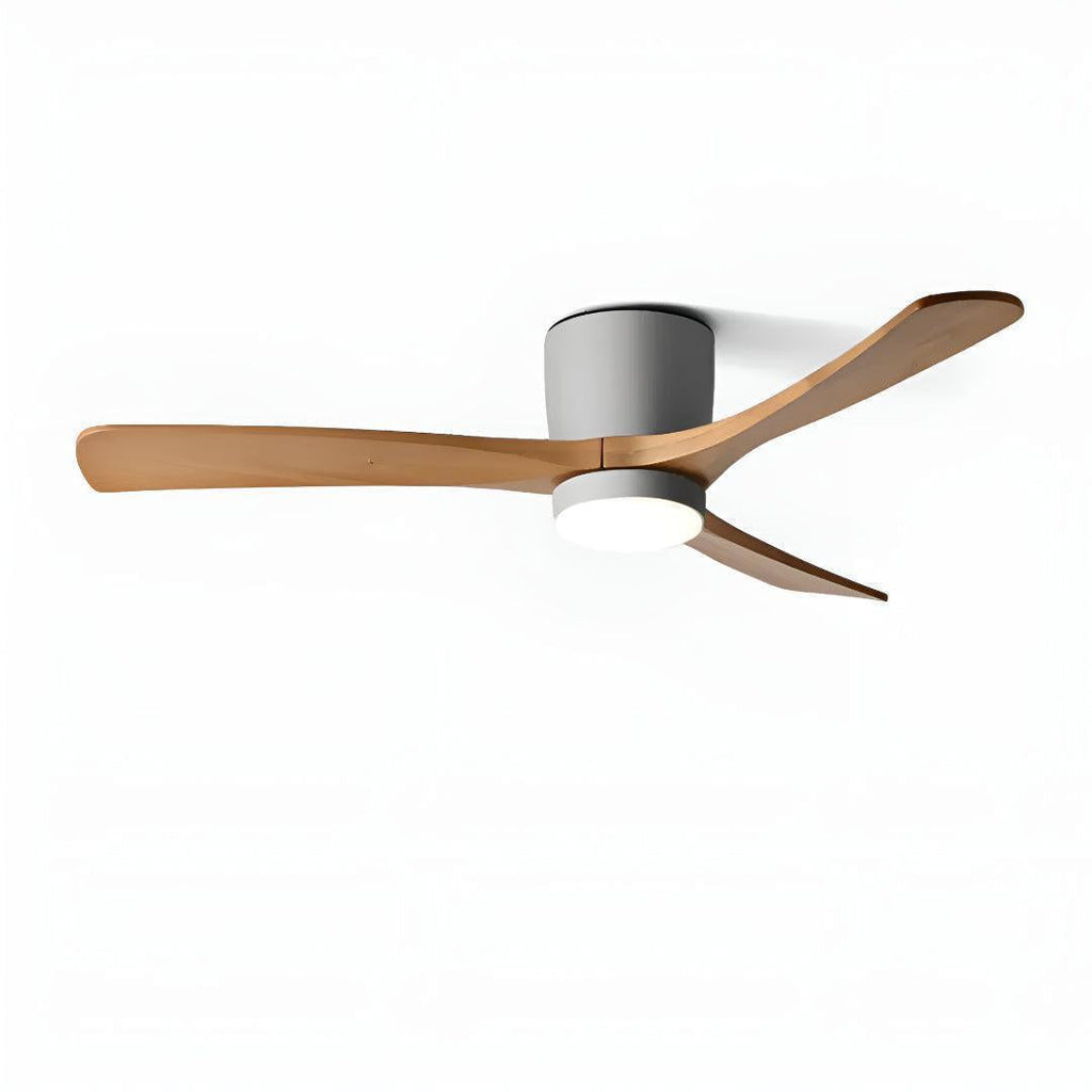 Ventilatore a soffitto in legno nordico moderno con luce e telecomando