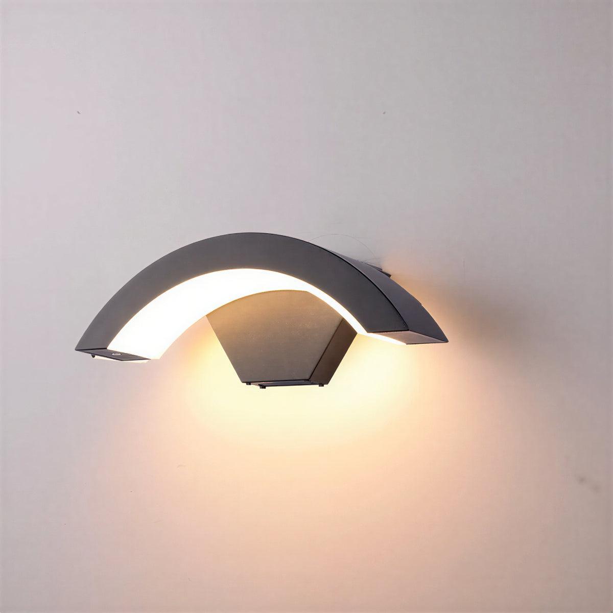 Moderna Luce da Parete Curva da Esterno per Veranda, Patio o Giardino