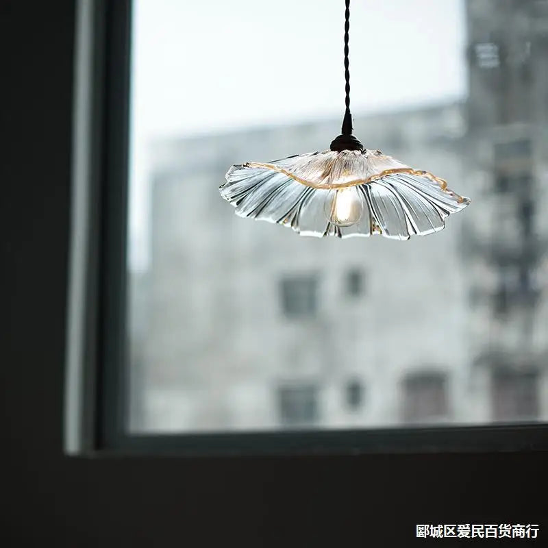 FloraShine Light - Elegante lampada a sospensione in vetro floreale