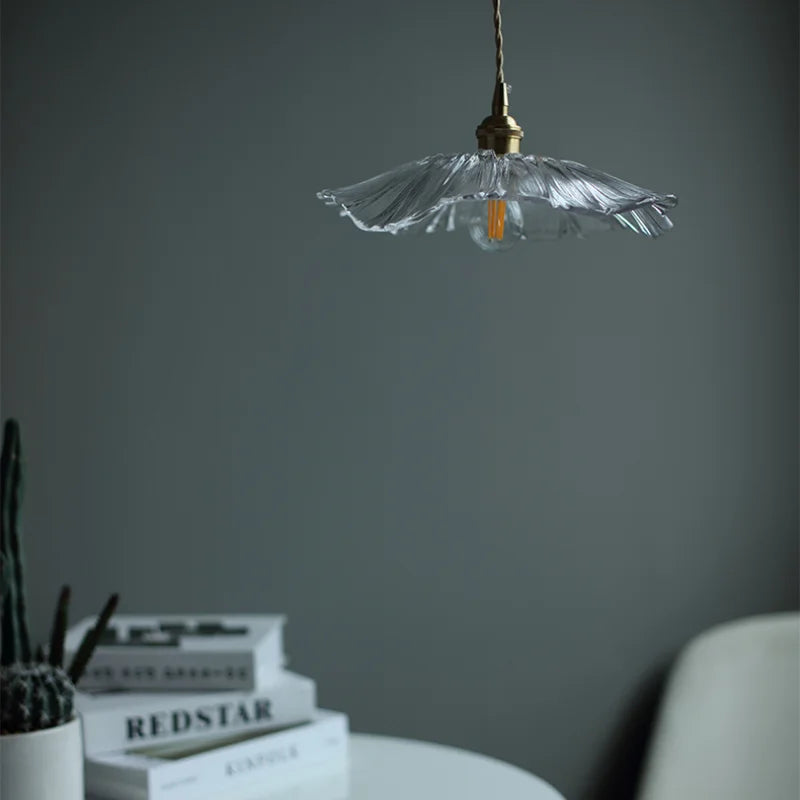 FloraShine Light - Elegante lampada a sospensione in vetro floreale