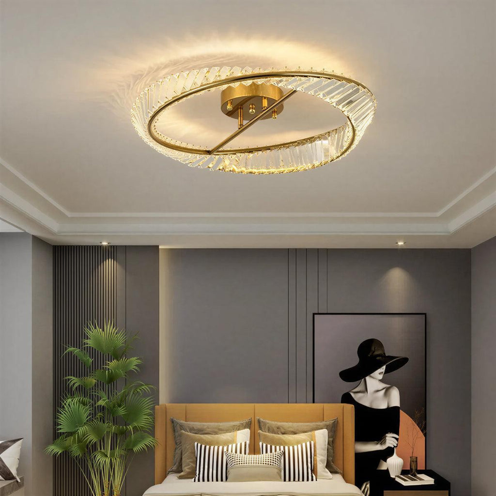 Moderna Lampada da Soffitto Rotonda in Cristallo per Camera da Letto e Soggiorno