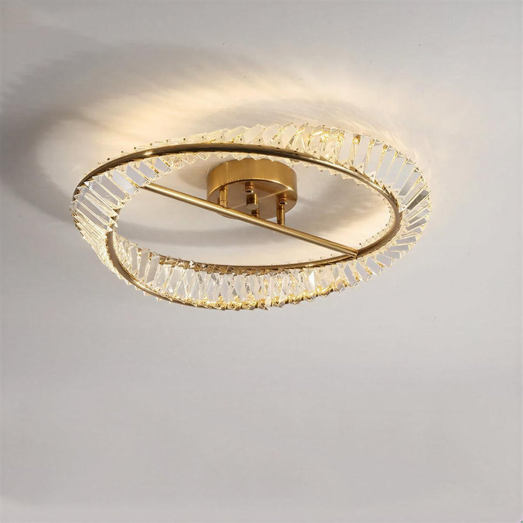 Moderna Lampada da Soffitto Rotonda in Cristallo per Camera da Letto e Soggiorno