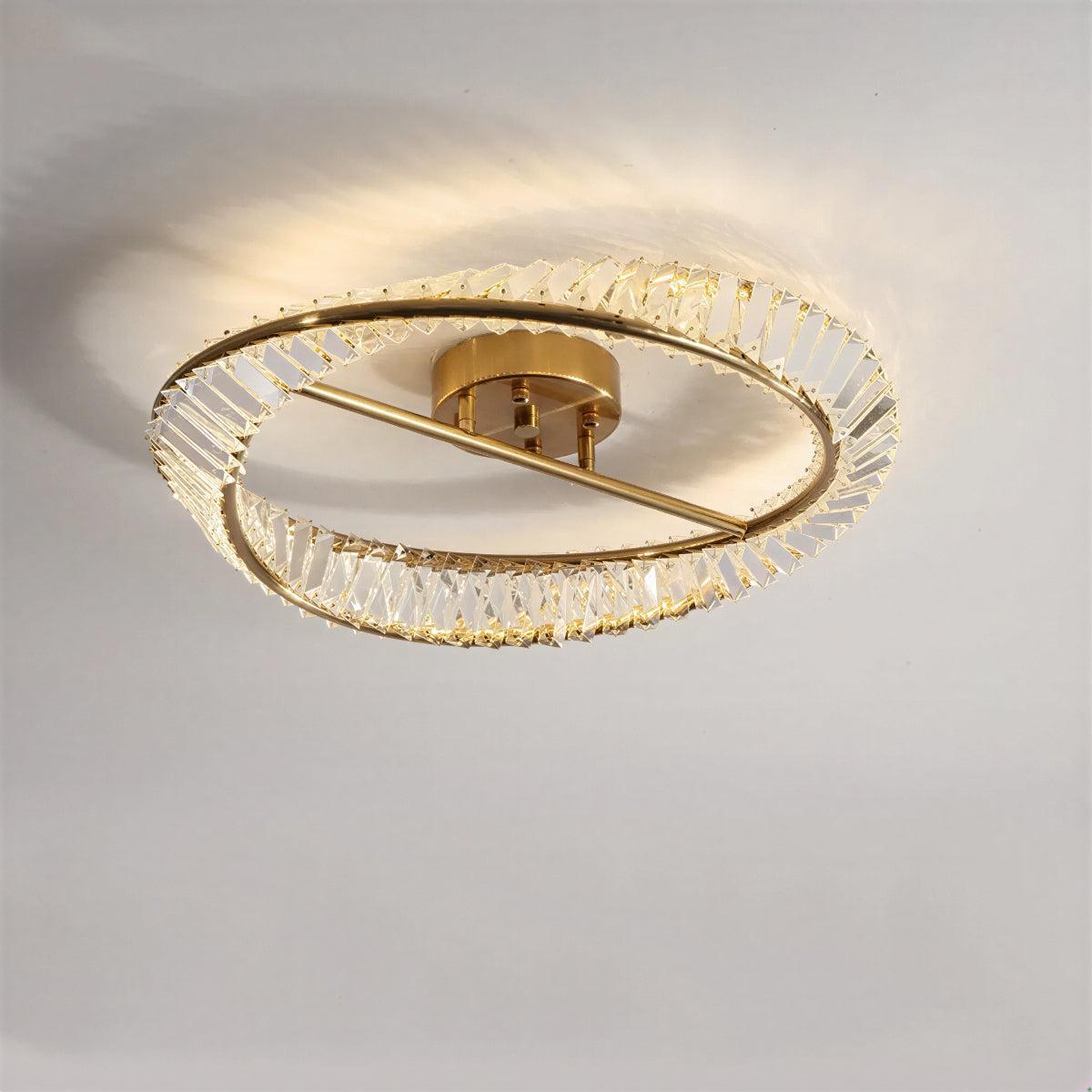 Moderna Lampada da Soffitto Rotonda in Cristallo per Camera da Letto e Soggiorno