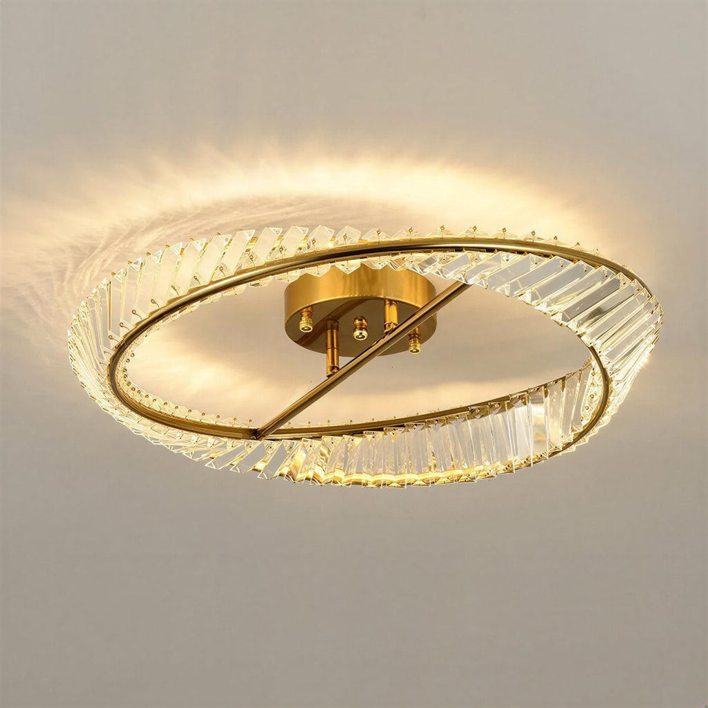 Moderna Lampada da Soffitto Rotonda in Cristallo per Camera da Letto e Soggiorno