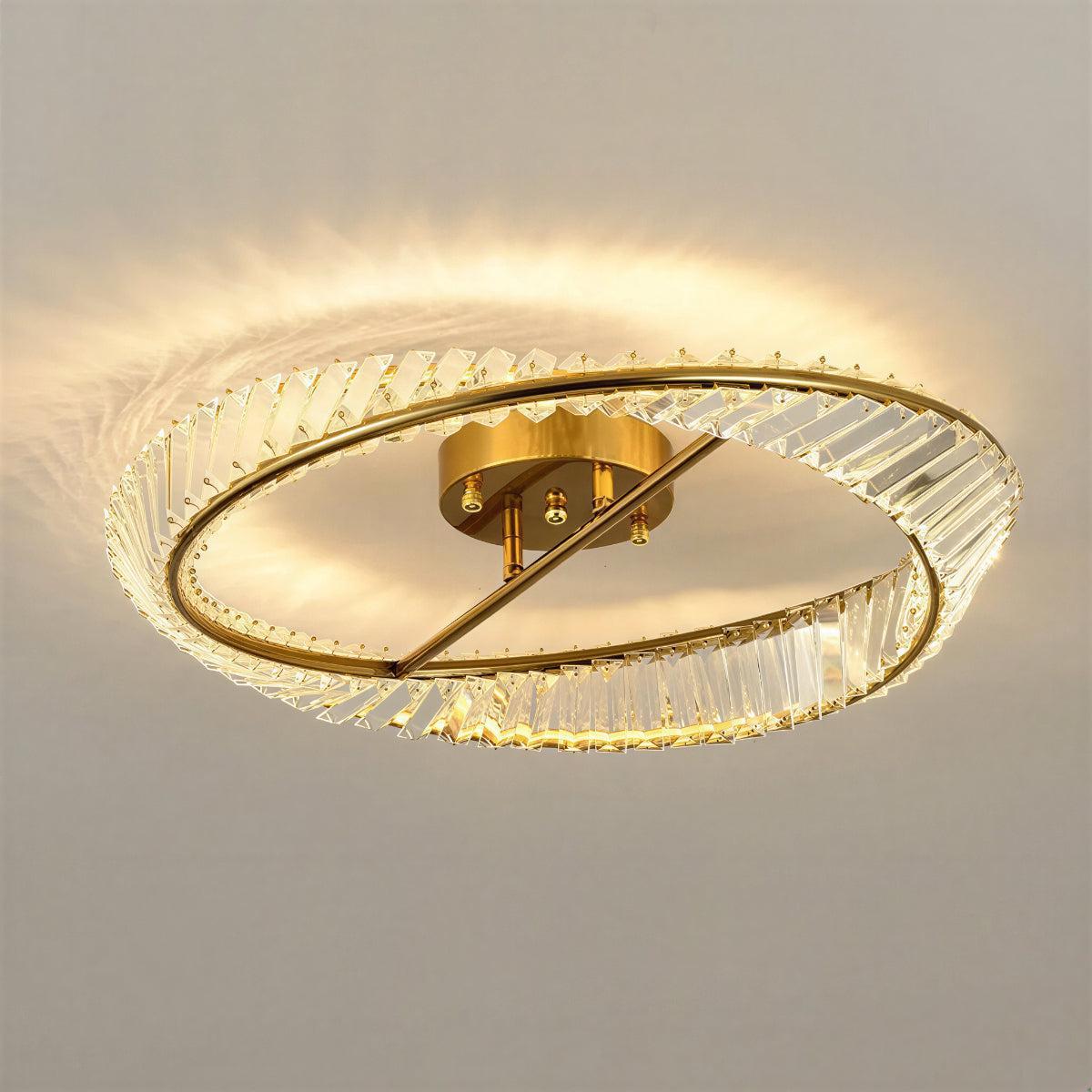 Moderna Lampada da Soffitto Rotonda in Cristallo per Camera da Letto e Soggiorno