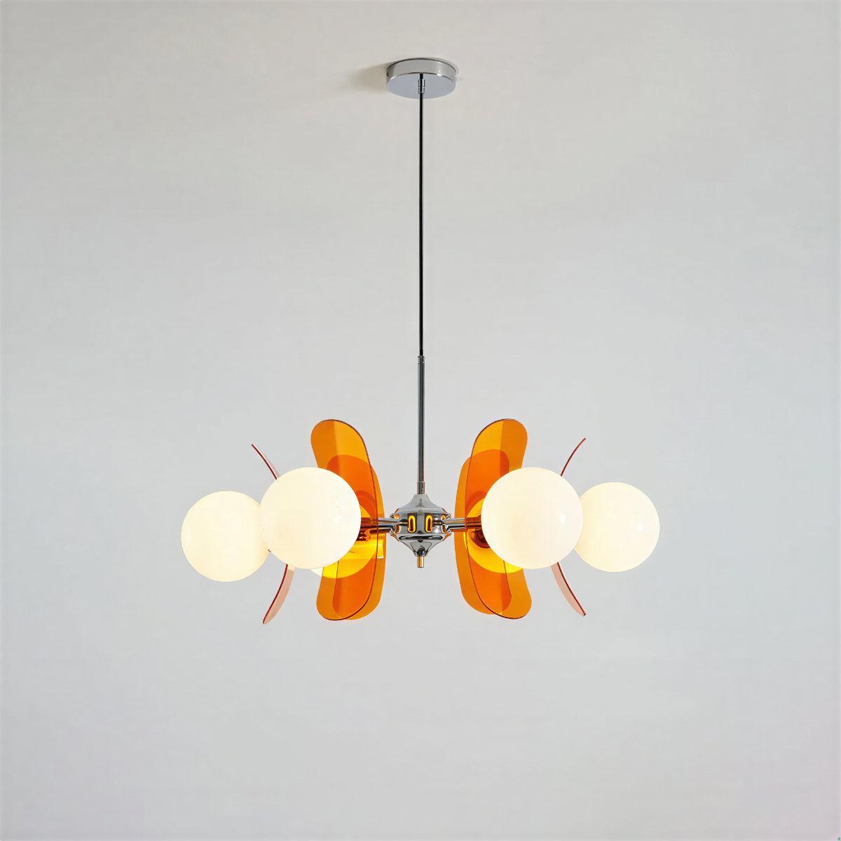 Lampadario Moderno Sputnik con Paralumi in Vetro