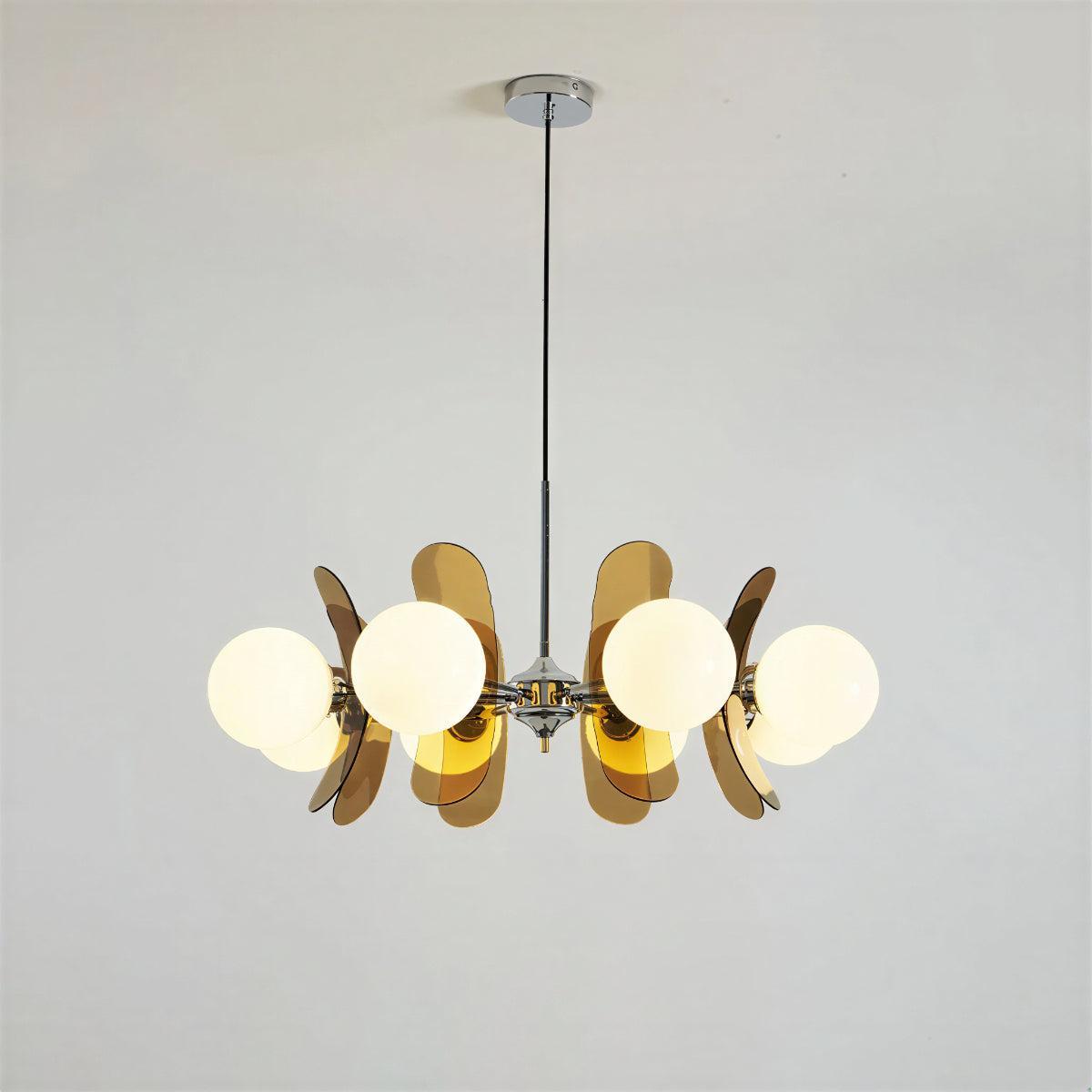Lampadario Moderno Sputnik con Paralumi in Vetro