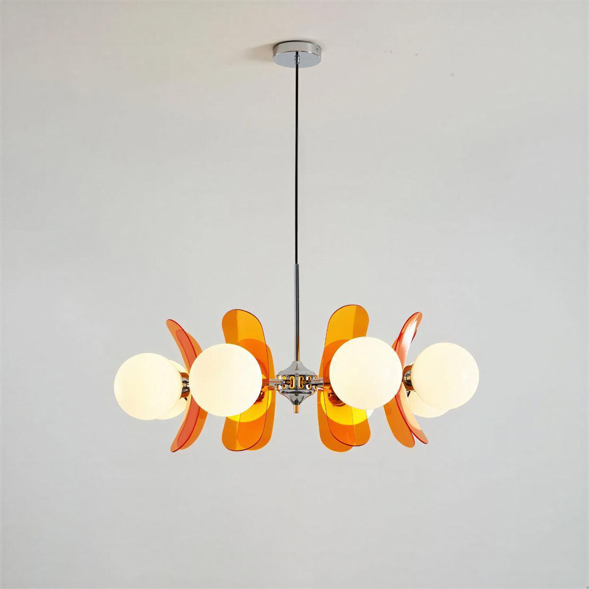 Lampadario Moderno Sputnik con Paralumi in Vetro
