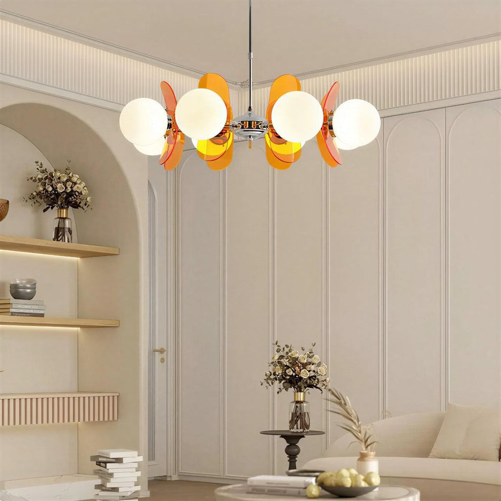 Lampadario Moderno Sputnik con Paralumi in Vetro