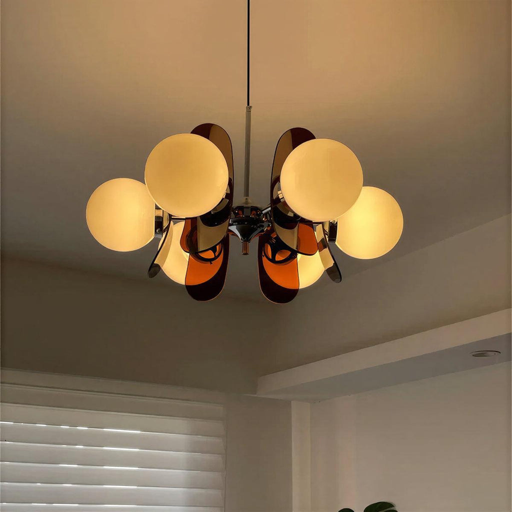 Lampadario Moderno Sputnik con Paralumi in Vetro