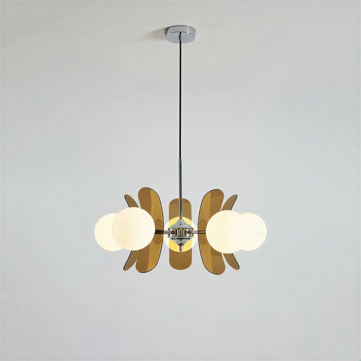 Lampadario Moderno Sputnik con Paralumi in Vetro
