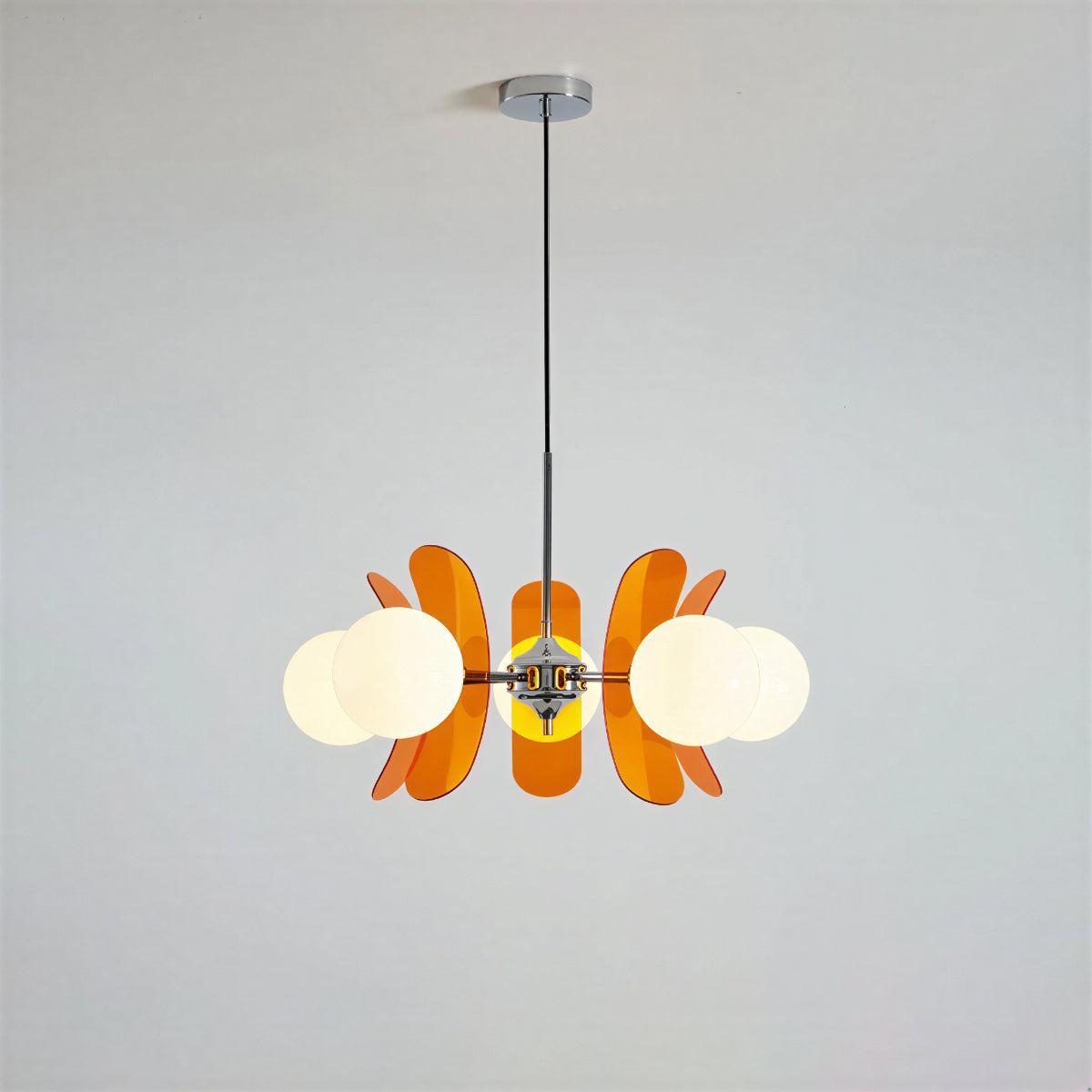Lampadario Moderno Sputnik con Paralumi in Vetro