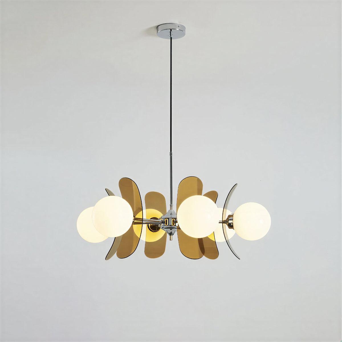 Lampadario Moderno Sputnik con Paralumi in Vetro