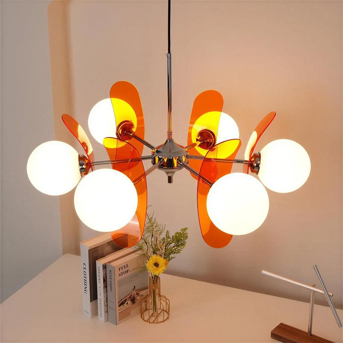 Lampadario Moderno Sputnik con Paralumi in Vetro
