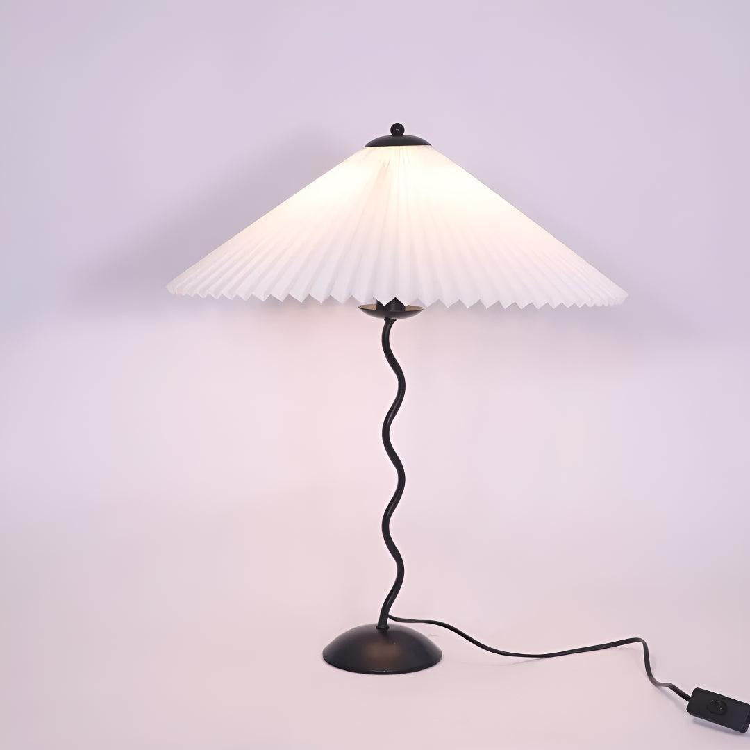 Lampada da Tavolo Moderna a Ondine con Paralume Plissettato