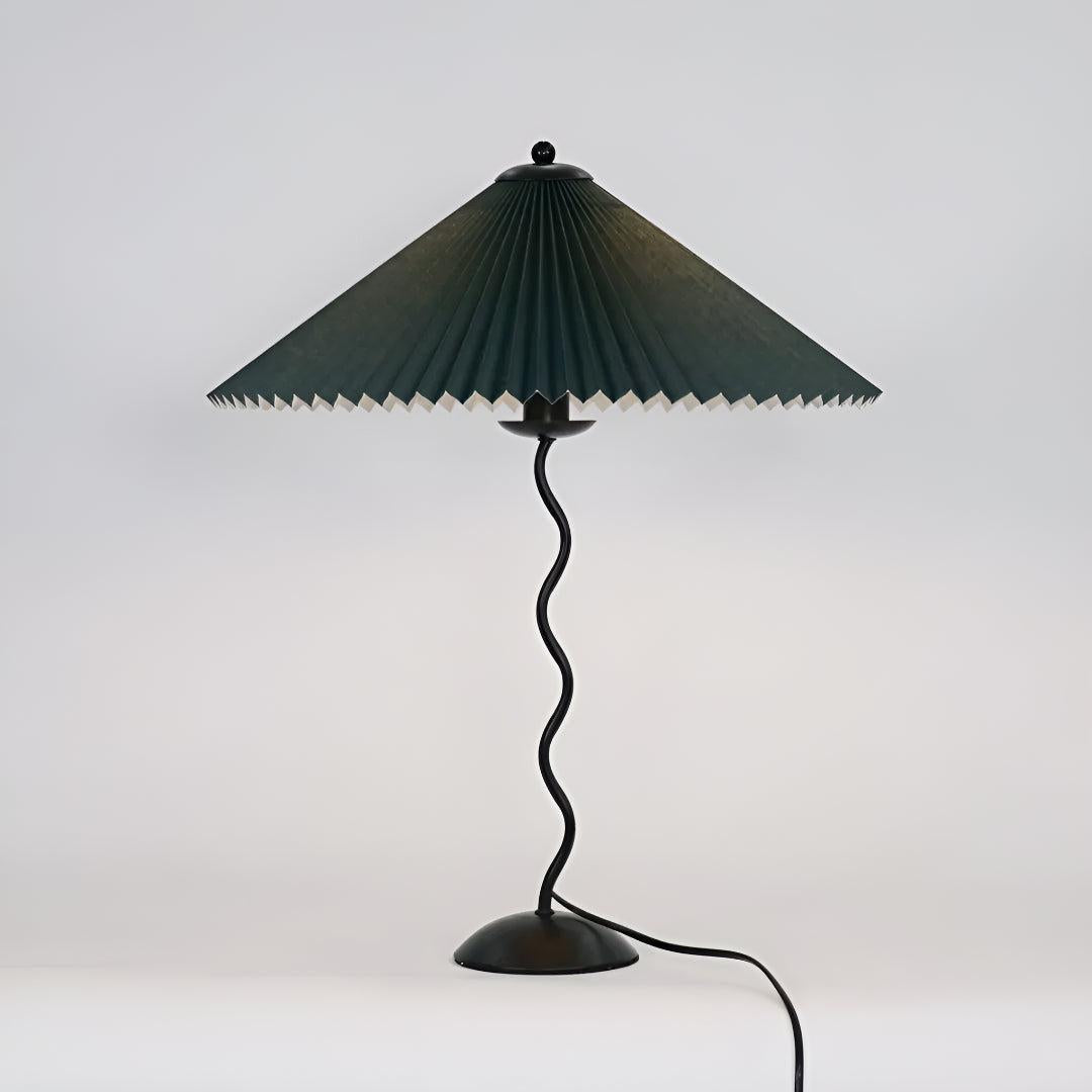Lampada da Tavolo Moderna a Ondine con Paralume Plissettato