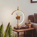 Lampada da Tavolo Moderna con Orologio e Stazione di Ricarica Wireless per Telefono