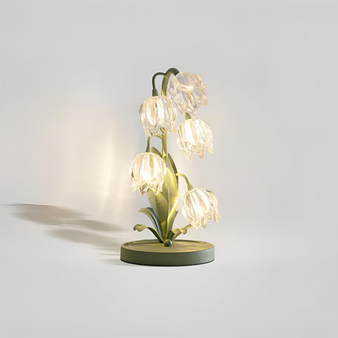 Lampada da Tavolo Moderna con Paralumi in Vetro a Fiore