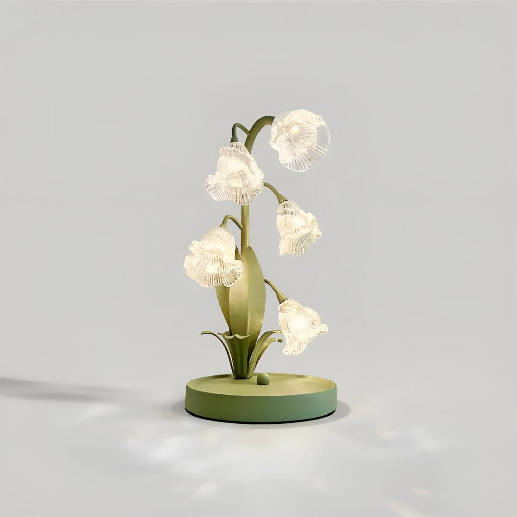 Lampada da Tavolo Moderna con Paralumi in Vetro a Fiore