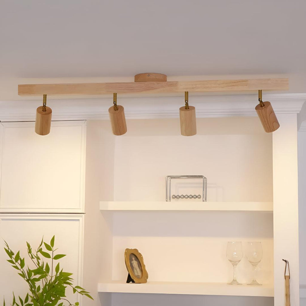 Faretto da Incasso in Legno Moderno con Teste Regolabili
