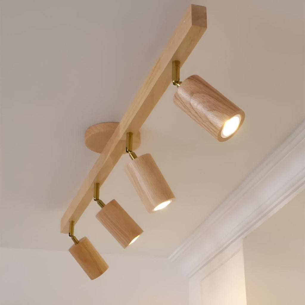 Faretto da Incasso in Legno Moderno con Teste Regolabili