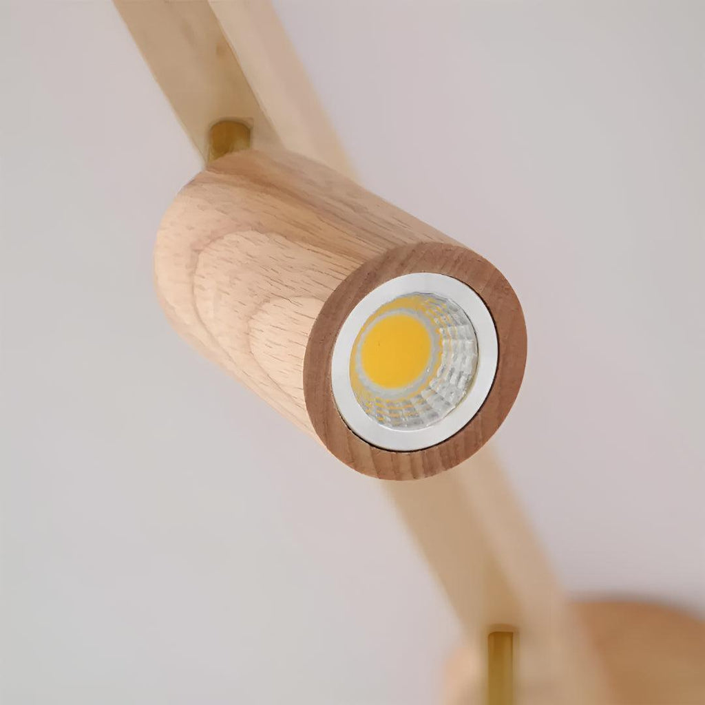 Faretto da Incasso in Legno Moderno con Teste Regolabili