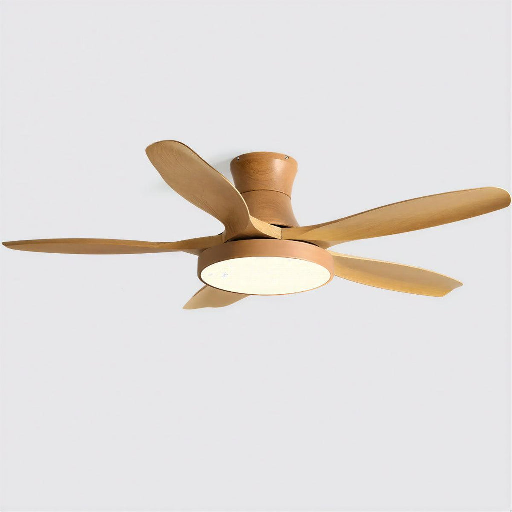 Ventilatore da Soffitto Moderno in Legno con Luce e Telecomando