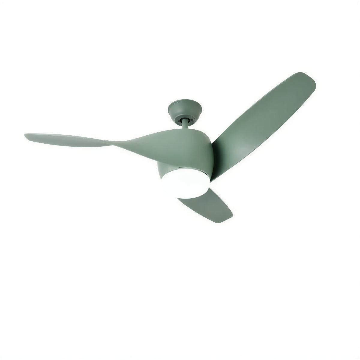 Ventilatore da soffitto moderno in legno curvato con luce
