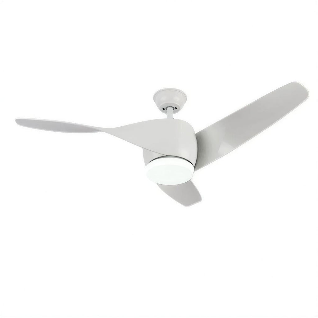 Ventilatore da soffitto moderno in legno curvato con luce