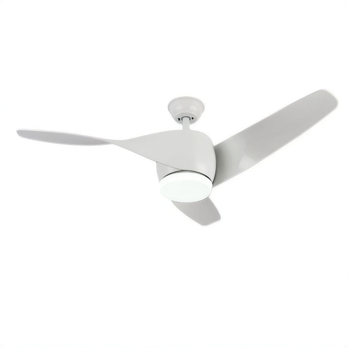 Ventilatore da soffitto moderno in legno curvato con luce