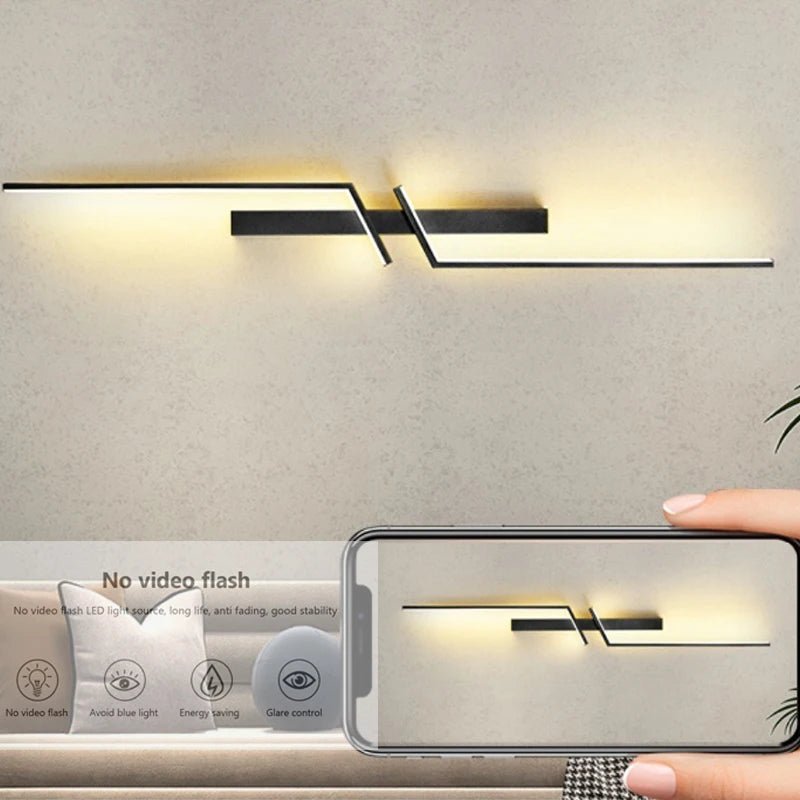 Lampada da parete LED creativa con design a strisce | Design moderno e luce dimmerabile in 3 colori